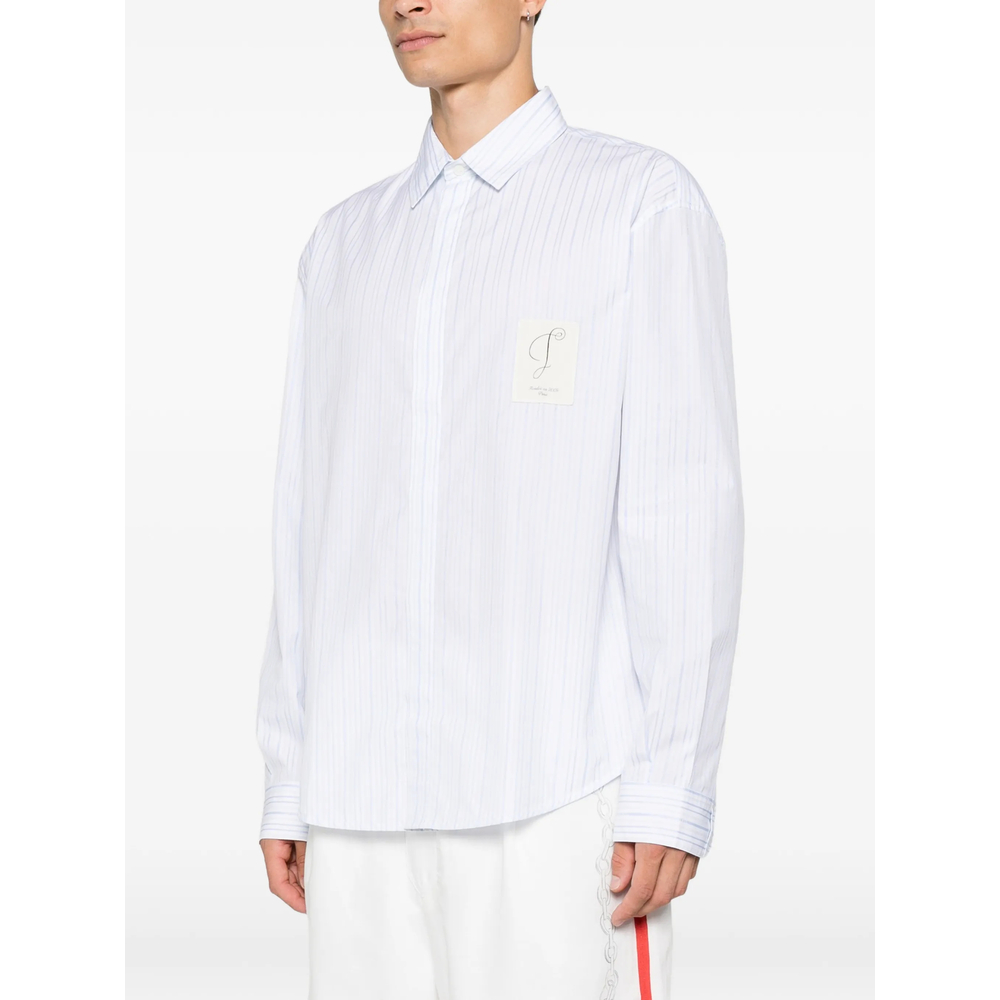 The Simon Logo-Patch Striped Shirt