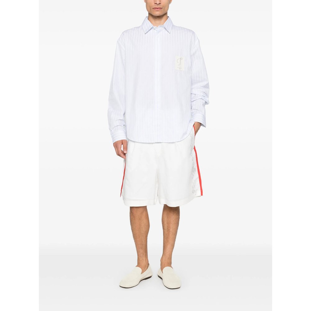 The Simon Logo-Patch Striped Shirt