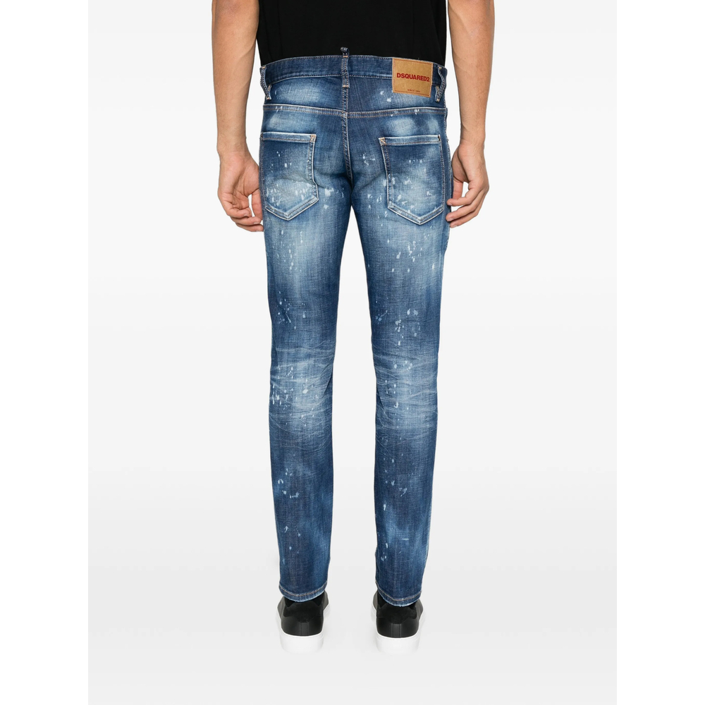 Paint-Splatter Whiskered Jeans