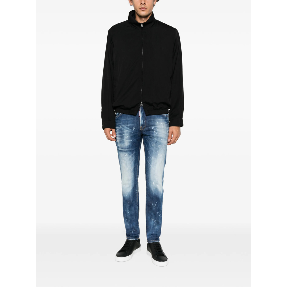 Paint-Splatter Whiskered Jeans