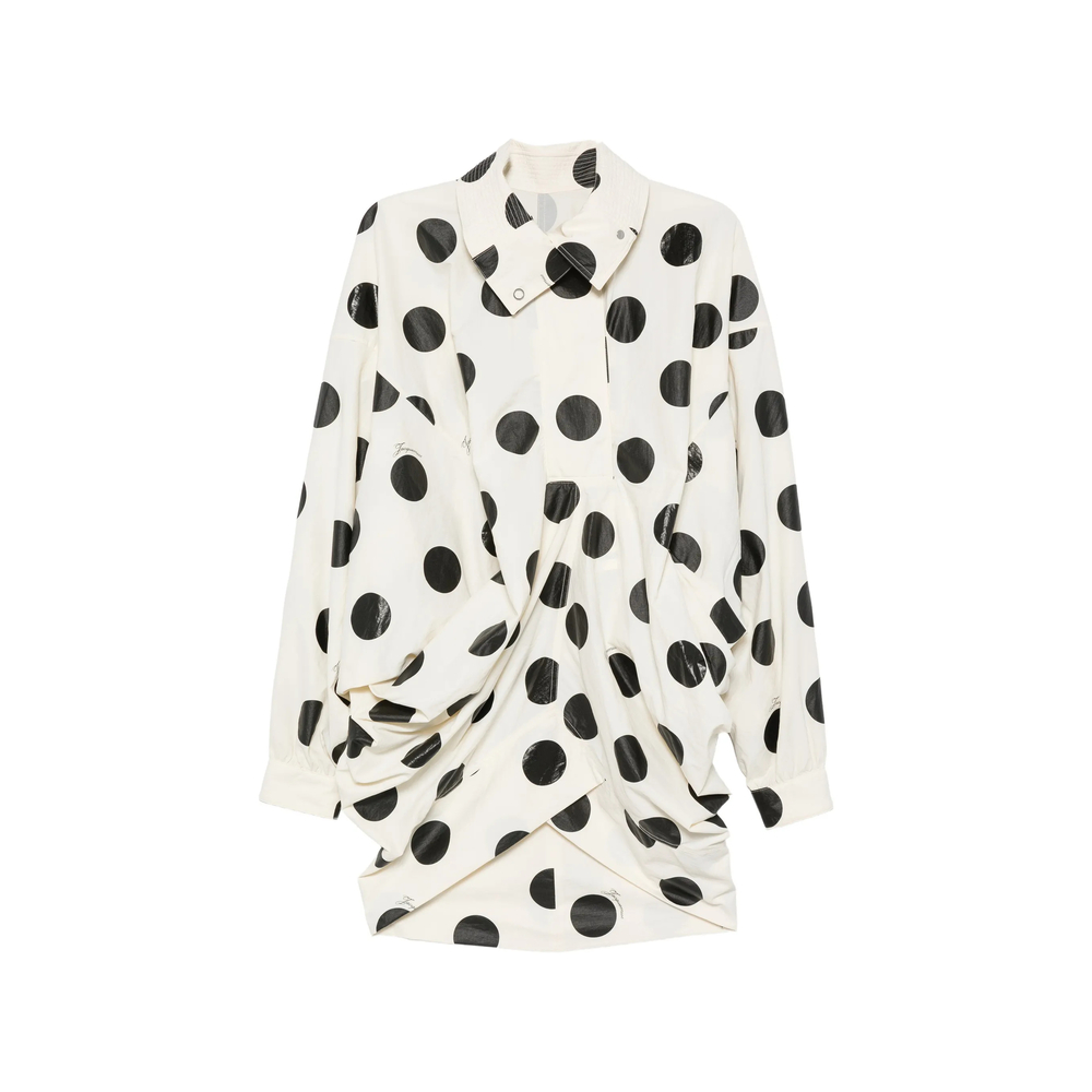 Polka-Dot Cocoon-Sleeve Jacket