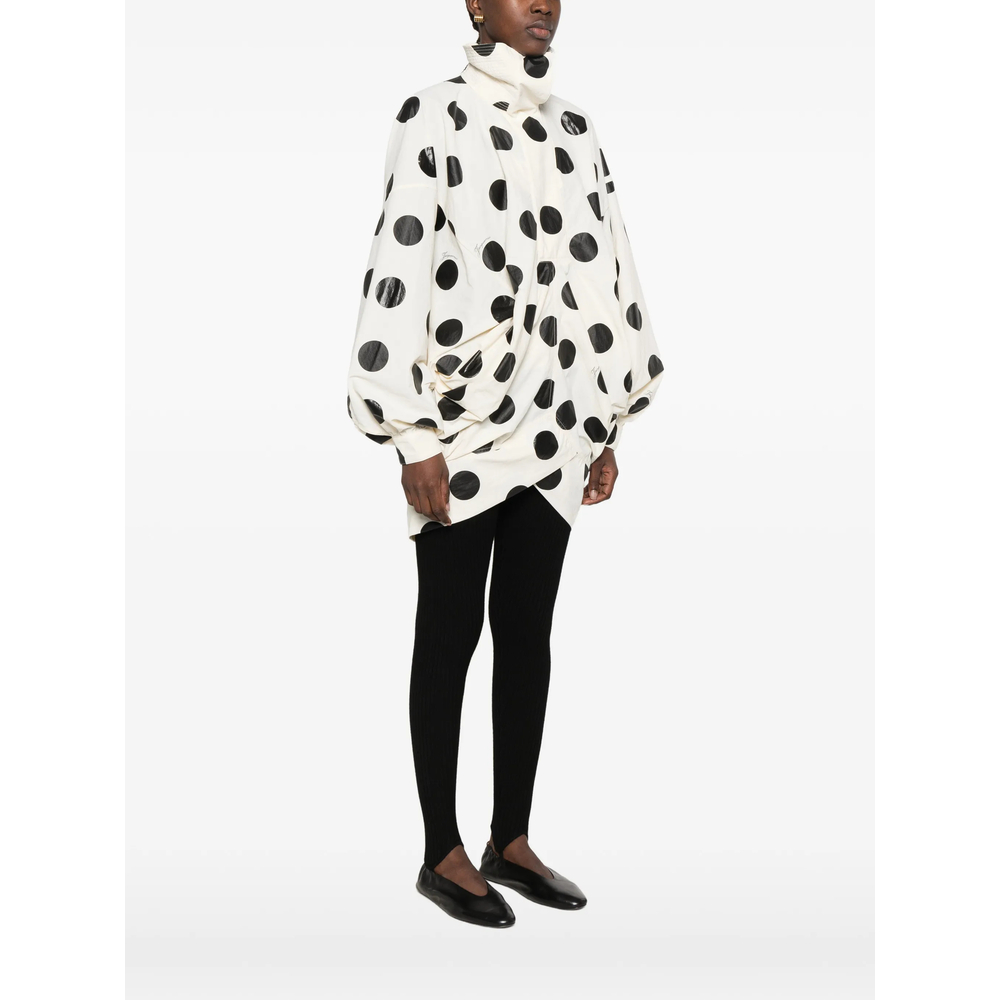 Polka-Dot Cocoon-Sleeve Jacket