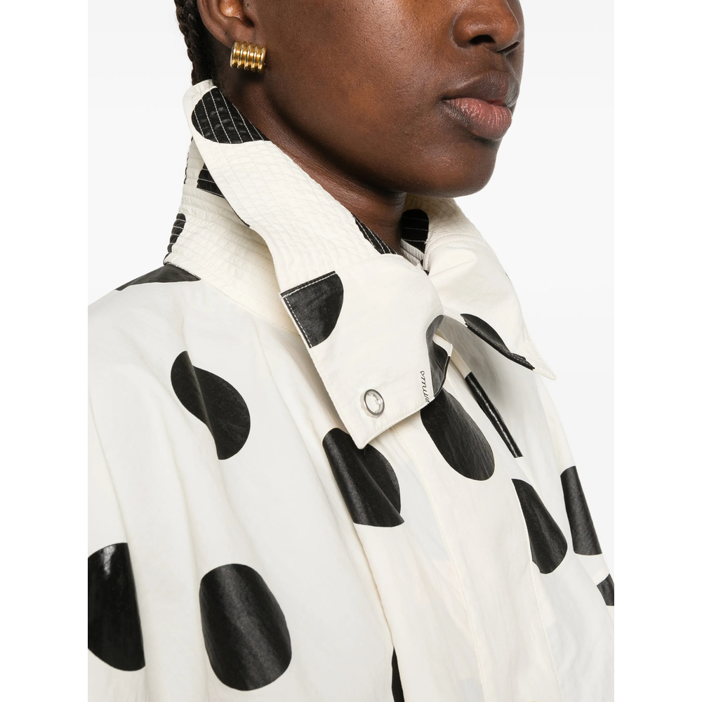 Polka-Dot Cocoon-Sleeve Jacket