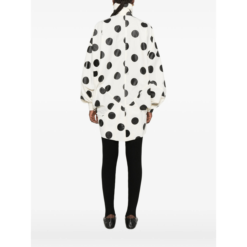 Polka-Dot Cocoon-Sleeve Jacket