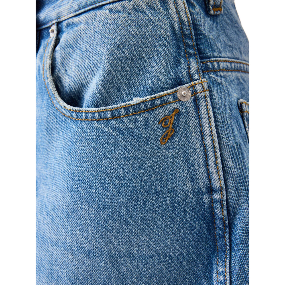 Pleated-Detail Faded-Effect Jeans