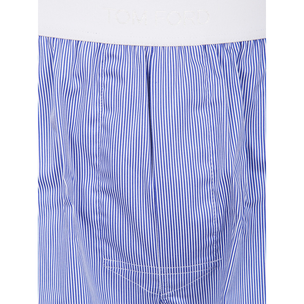 Striped-Pattern Cotton Boxer Shorts