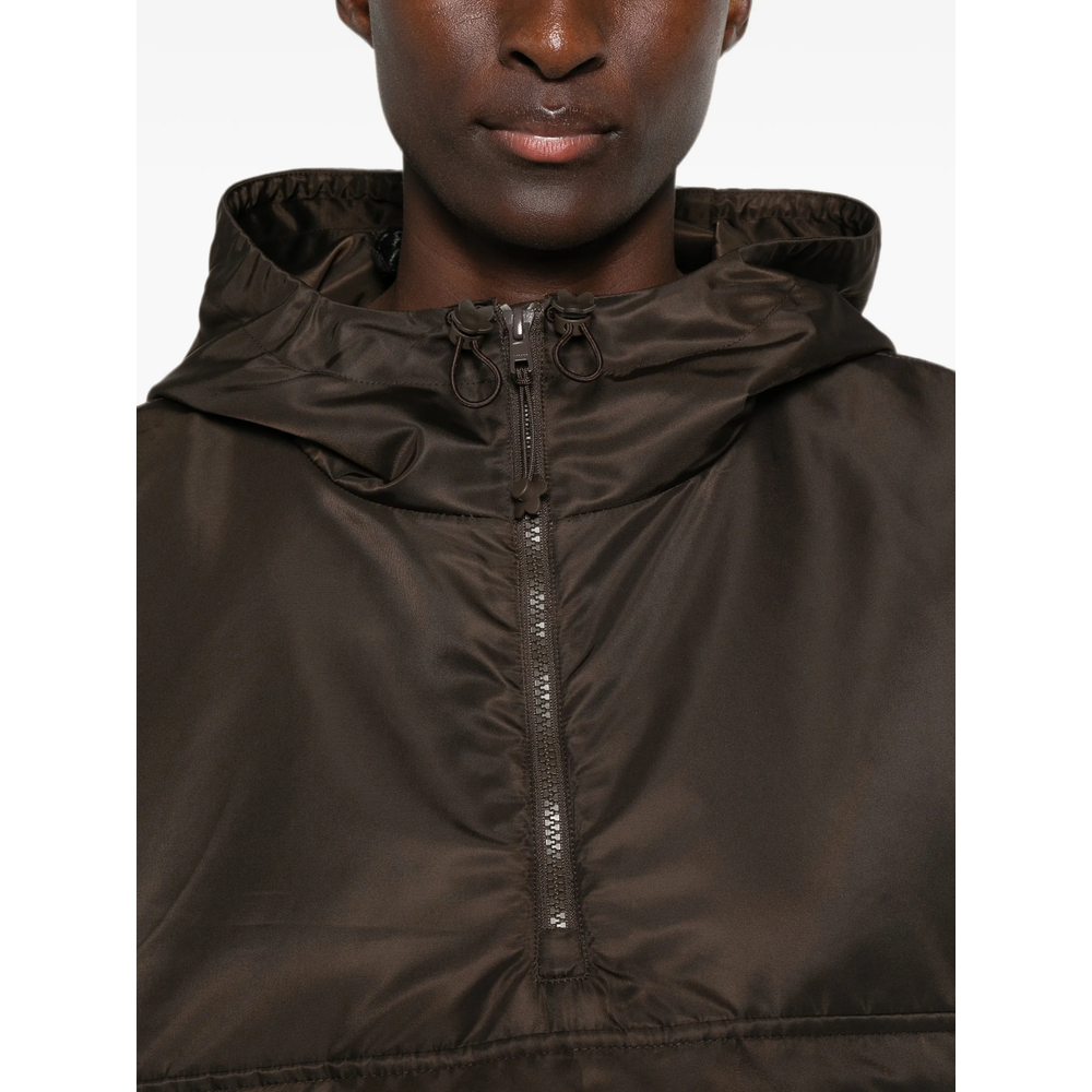 Hooded Balloon-Sleeve Jacket