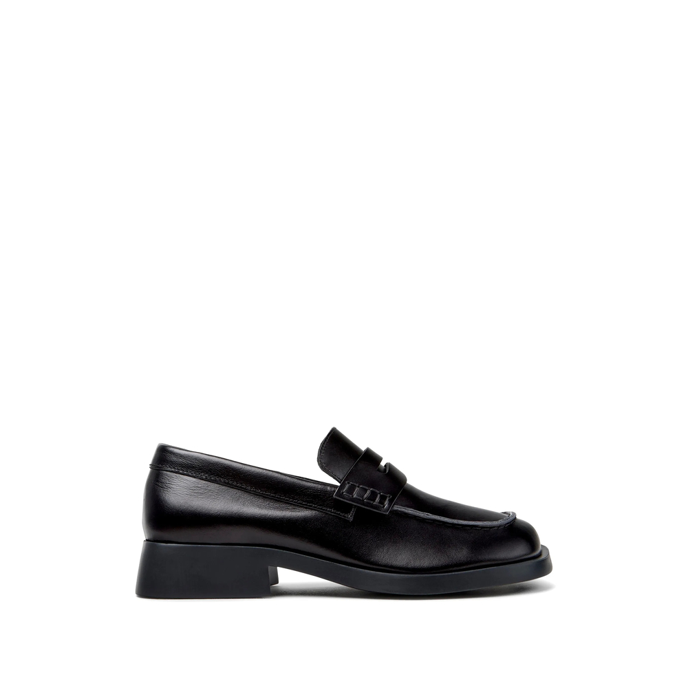 Camper Donna Smooth Leather Loafers In Black