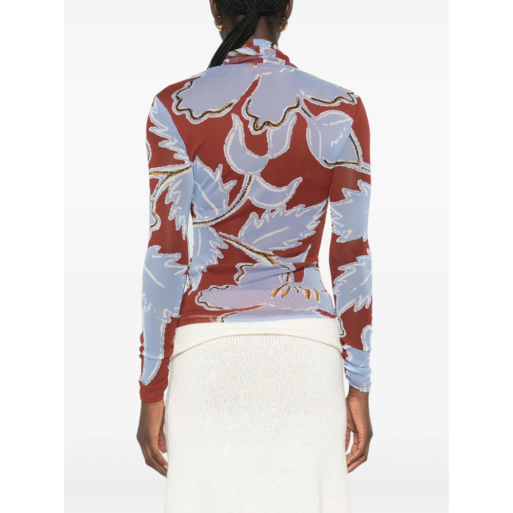 Logan Floral-Print High-Neck Top