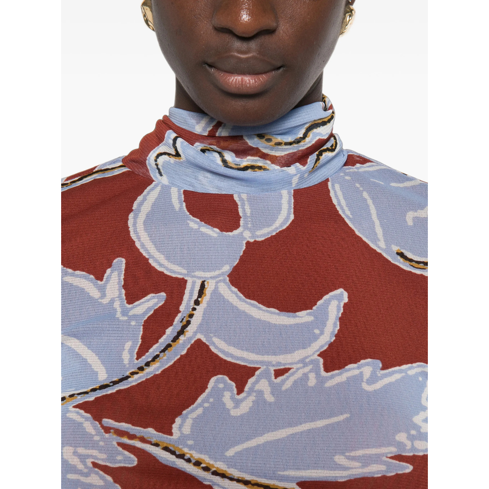 Logan Floral-Print High-Neck Top