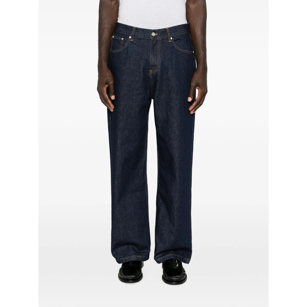 Logo-Embroidered Belt-Loop Jeans