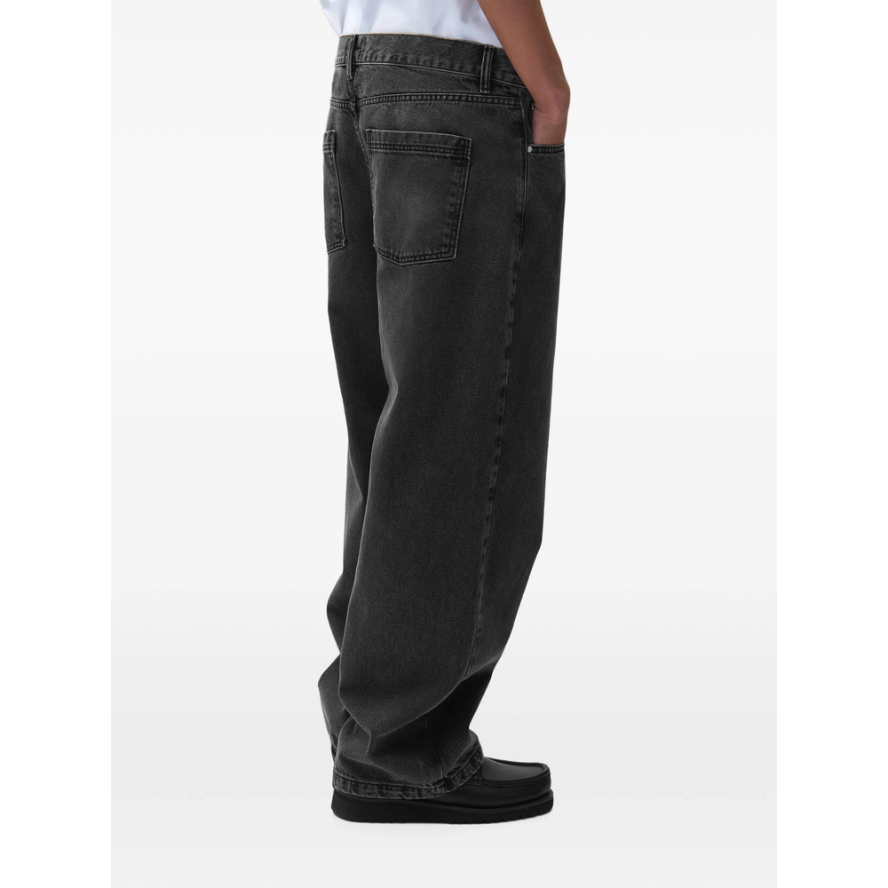 Faded-Effect Logo-Patch Jeans