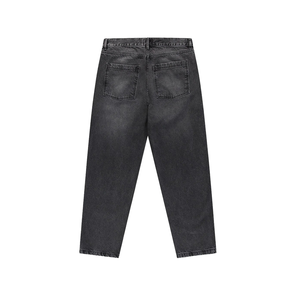 Faded-Effect Logo-Patch Jeans