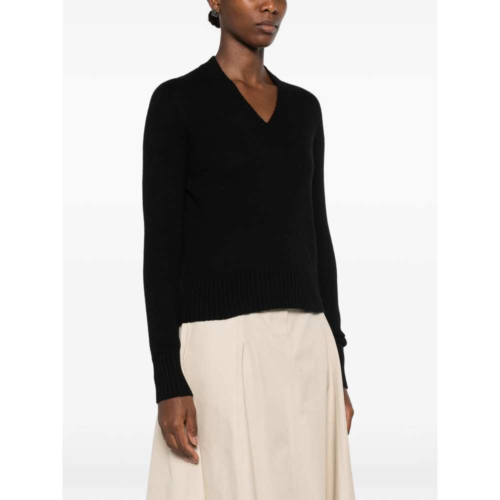 V-Neck Ribbed-Trim Sweater