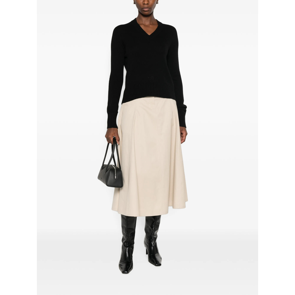 V-Neck Ribbed-Trim Sweater