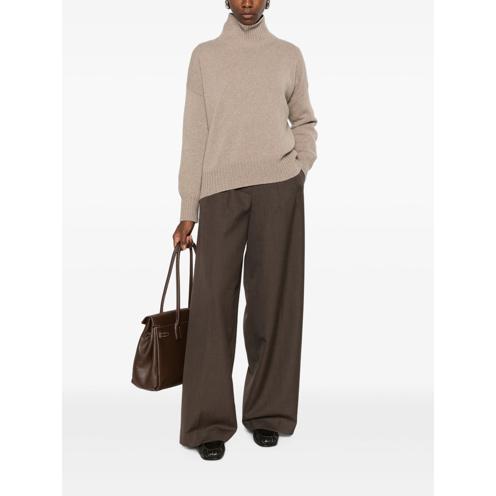 Turtleneck Ribbed-Trim Sweater