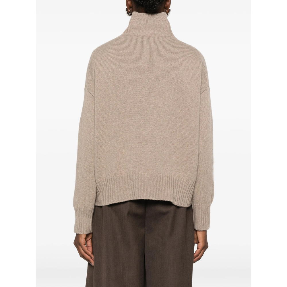 Turtleneck Ribbed-Trim Sweater