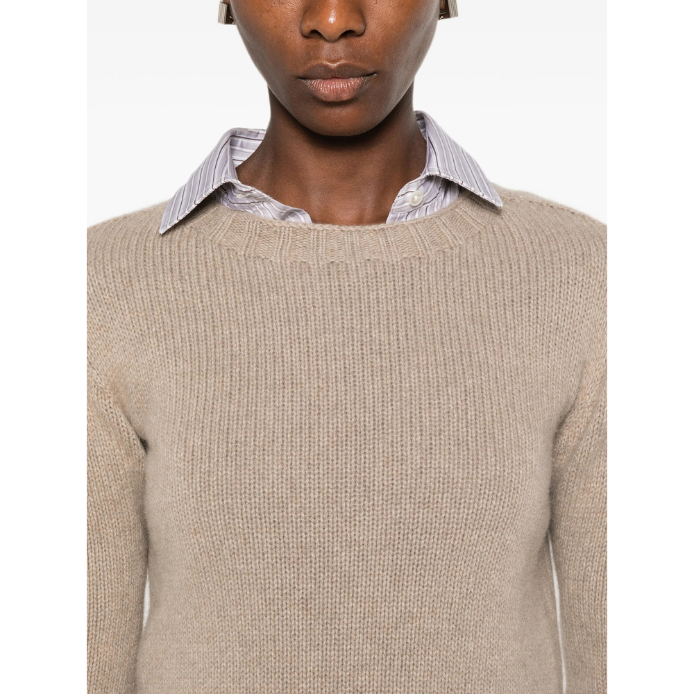 Long-Sleeve Ribbed-Knit Sweater