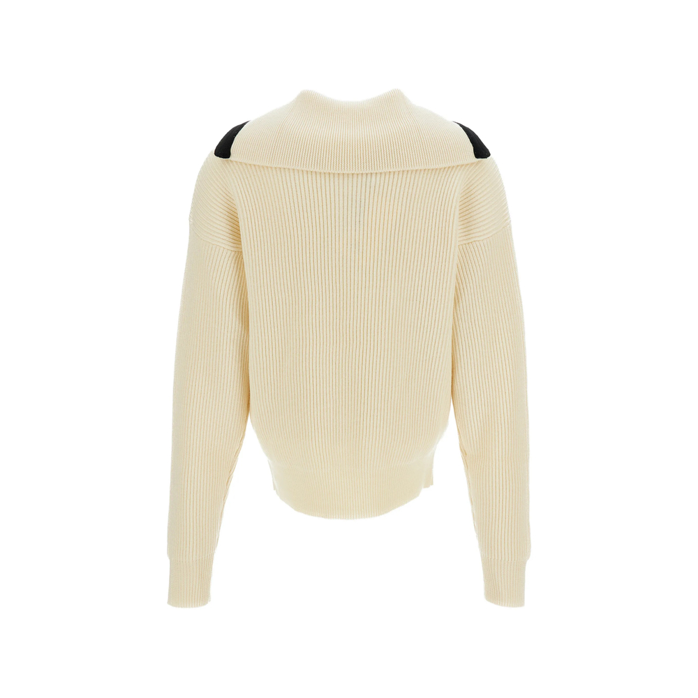 Ribbed-Knit Half-Zip Sweater