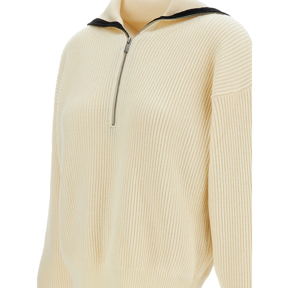 Ribbed-Knit Half-Zip Sweater