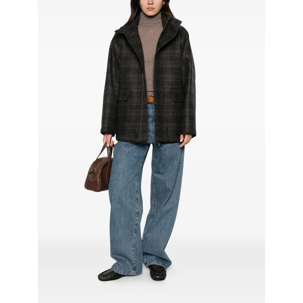 Long-Sleeve Checked Jacket