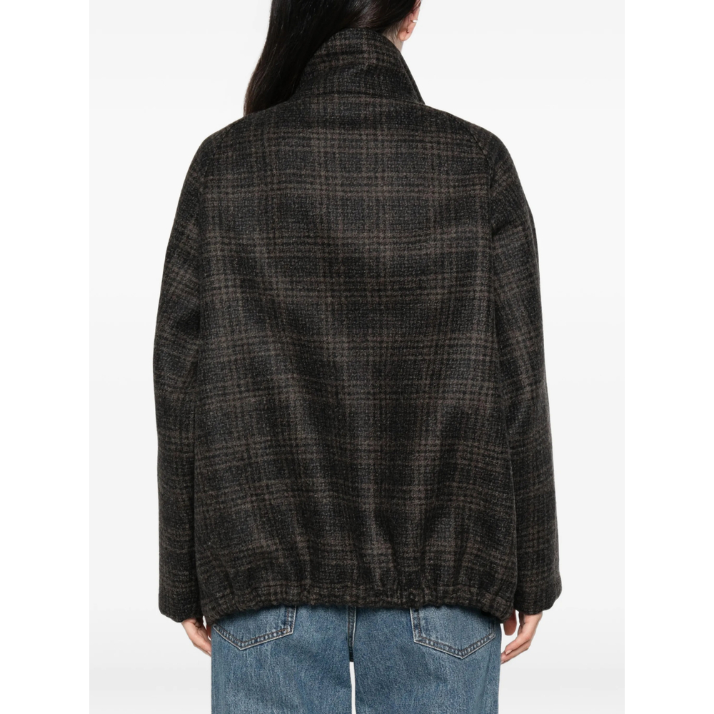 Long-Sleeve Checked Jacket