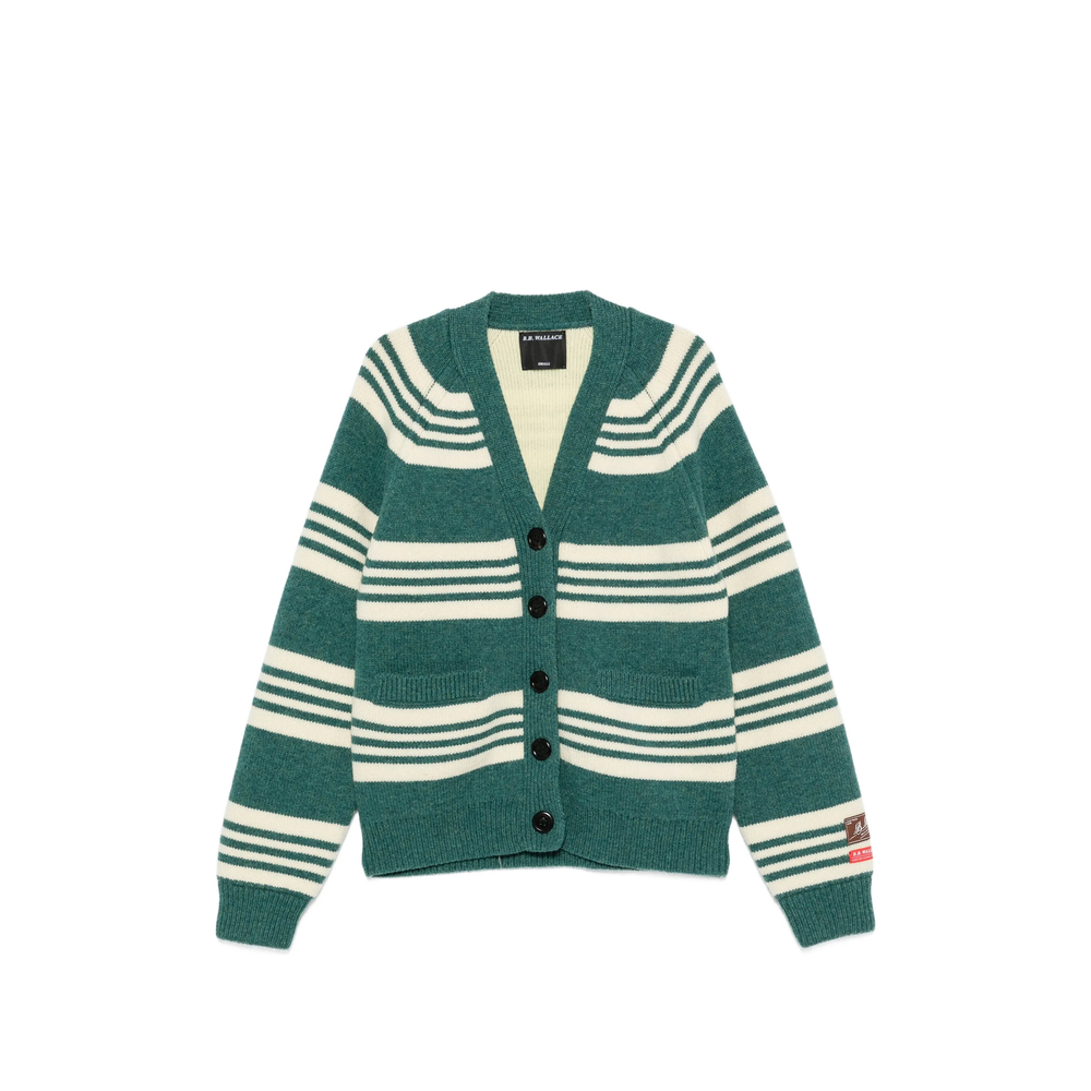 B. b. Wallace Horizontal-stripe Button-up Cardigan