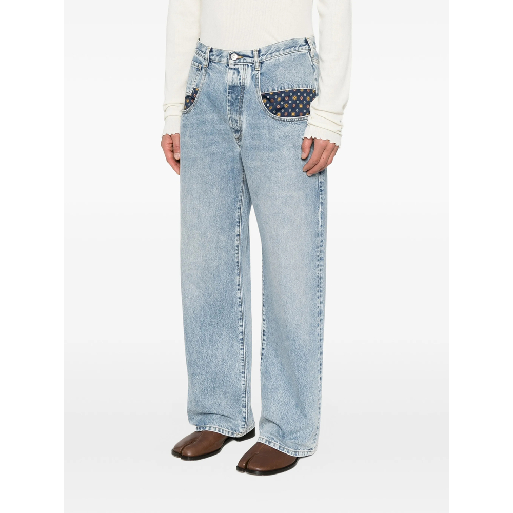 Paisley-Print Insert Jeans
