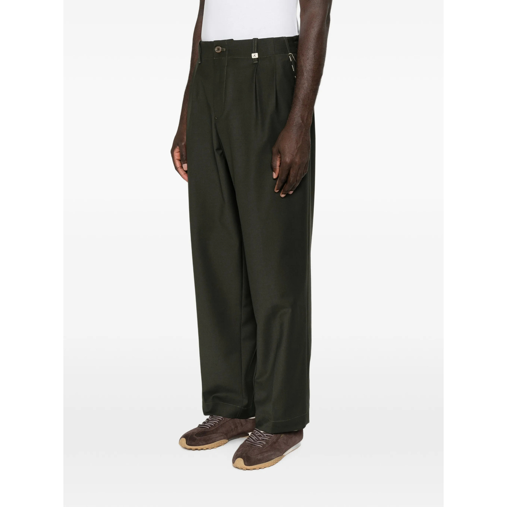 Pleated-Front Straight-Leg Trousers
