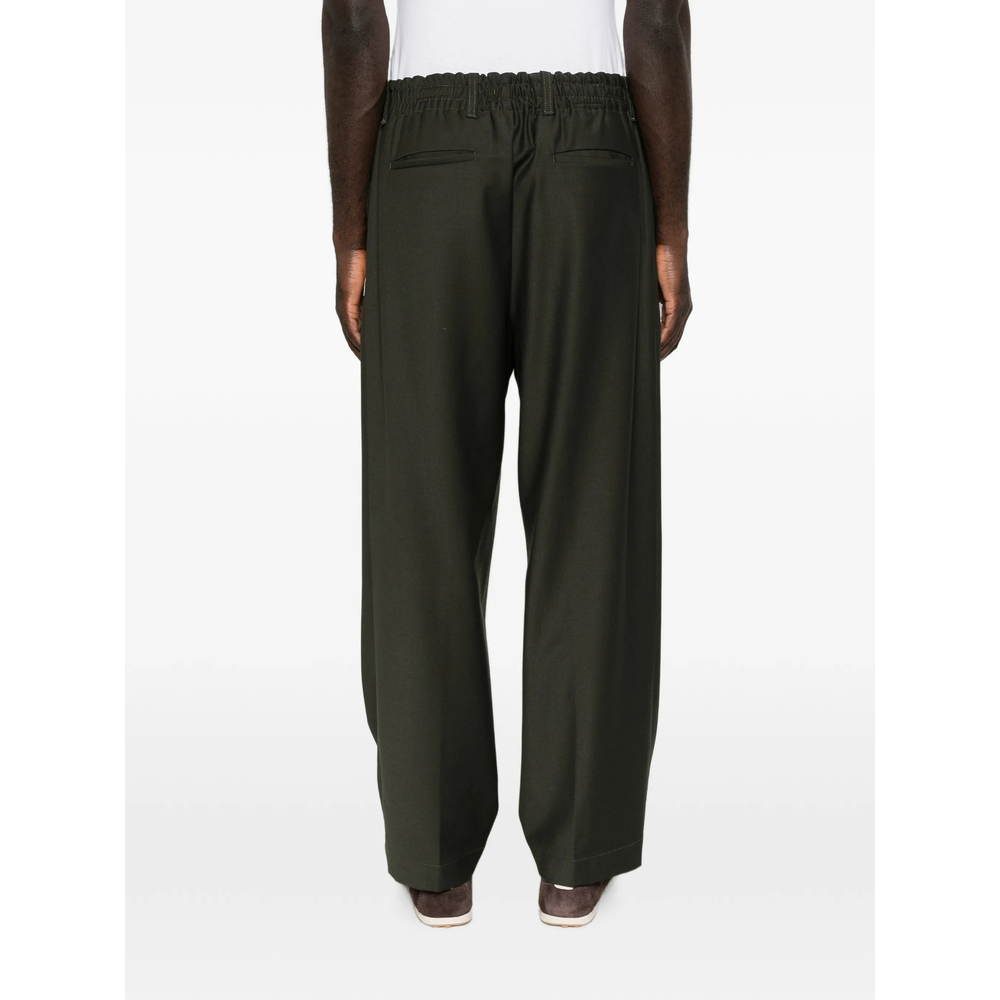 Pleated-Front Straight-Leg Trousers