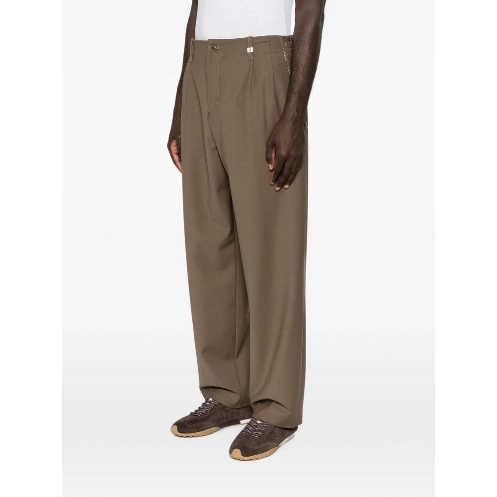 Pleated-Front Straight-Leg Trousers