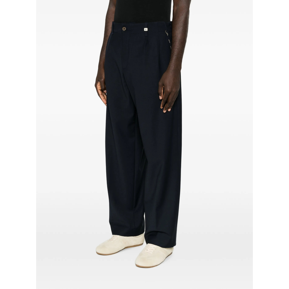 Pleated-Front Wide-Leg Trousers