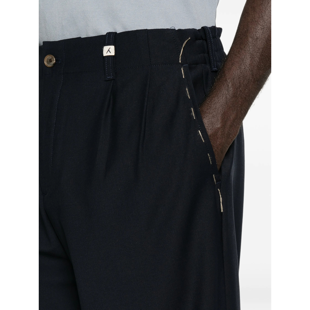 Pleated-Front Wide-Leg Trousers