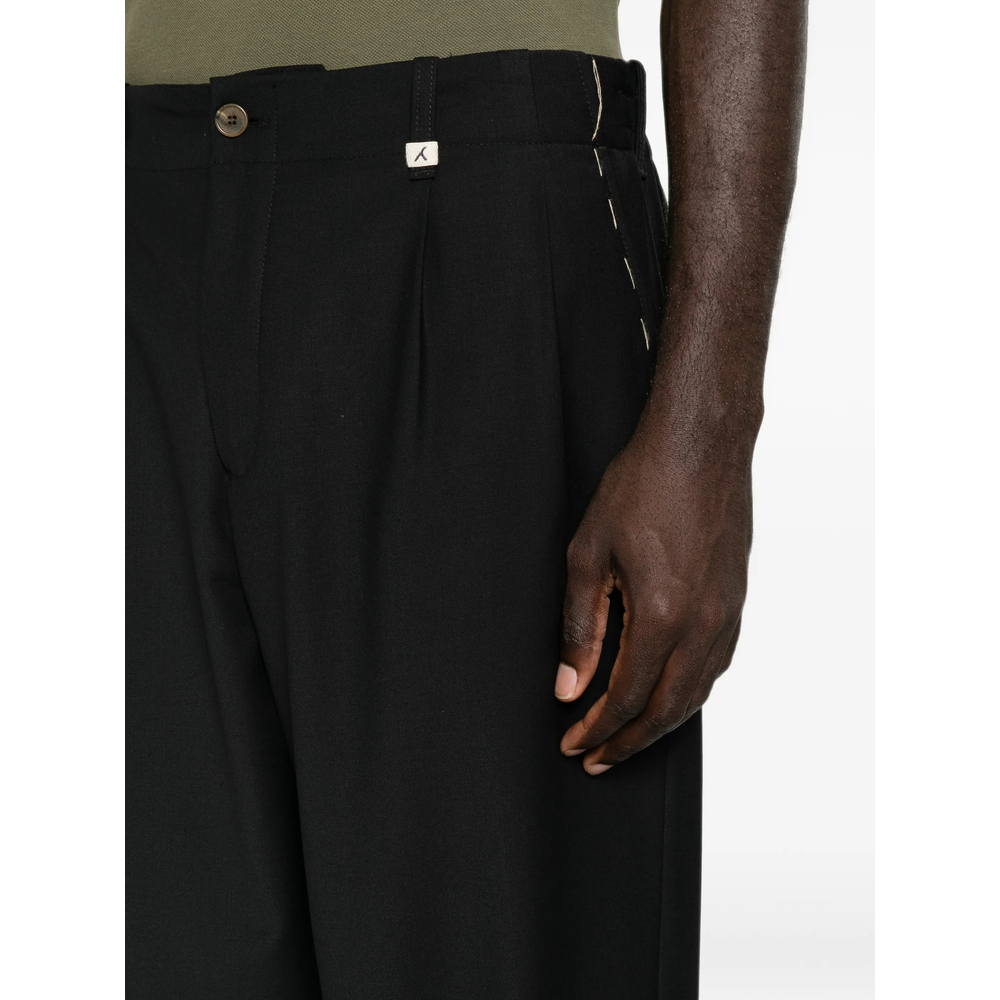Pleated-Front Straight-Leg Trousers