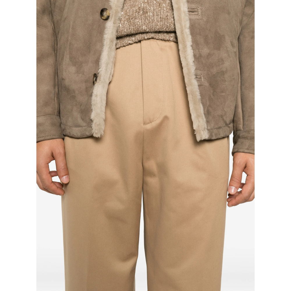 Pleated Straight-Leg Trousers