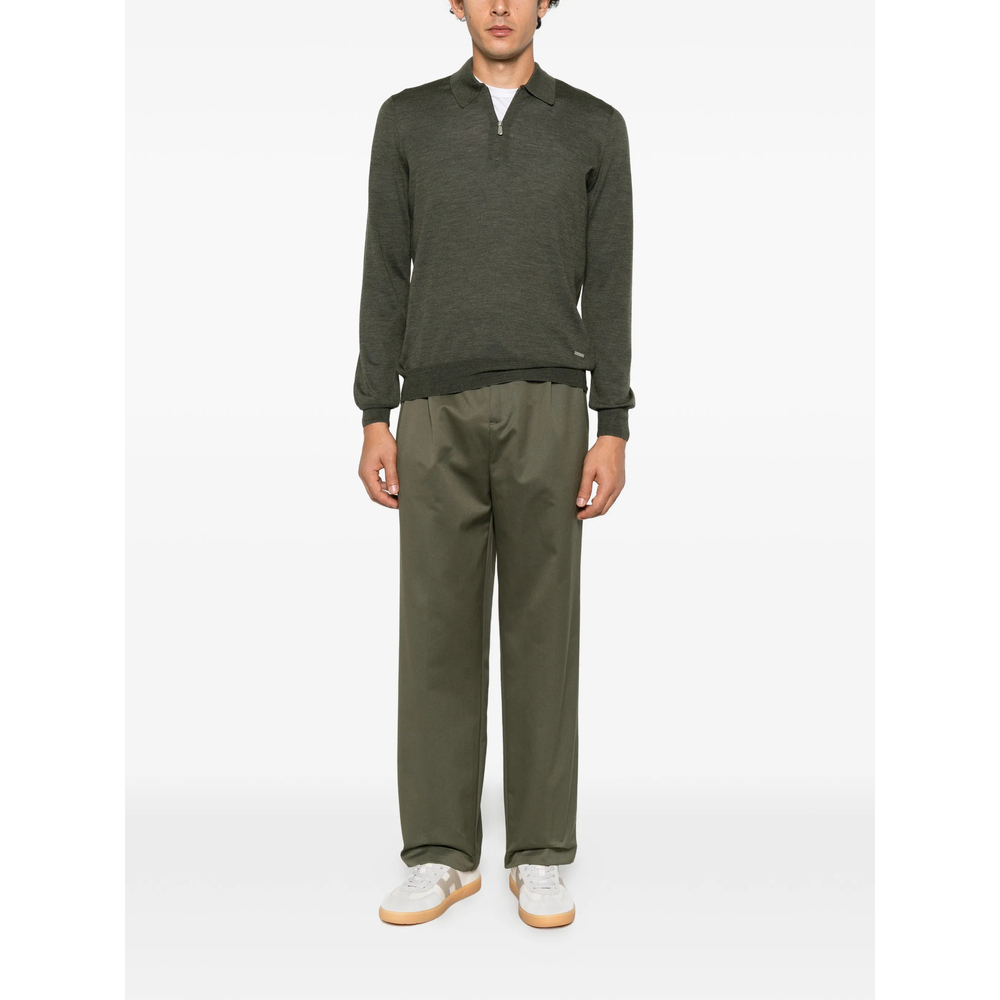 Pleated Elasticated-Waist Trousers