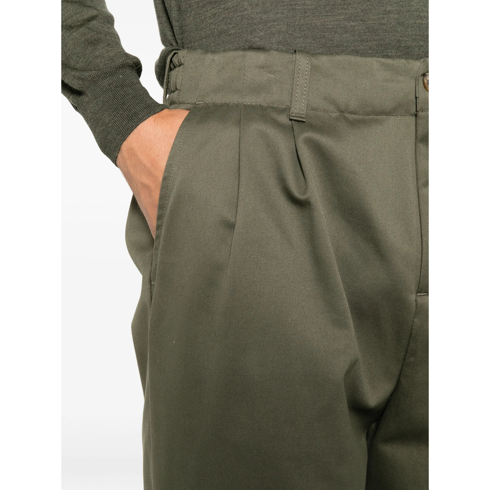 Pleated Elasticated-Waist Trousers