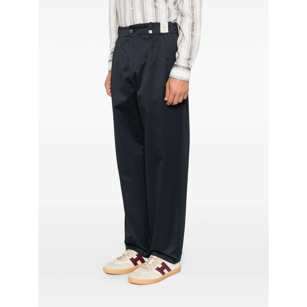 Pleated Straight-Leg Trousers