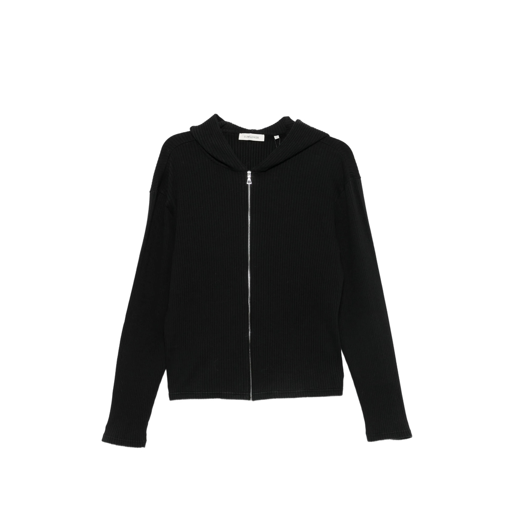 Sunflower Ribbed-knit Zip-up Hoodie