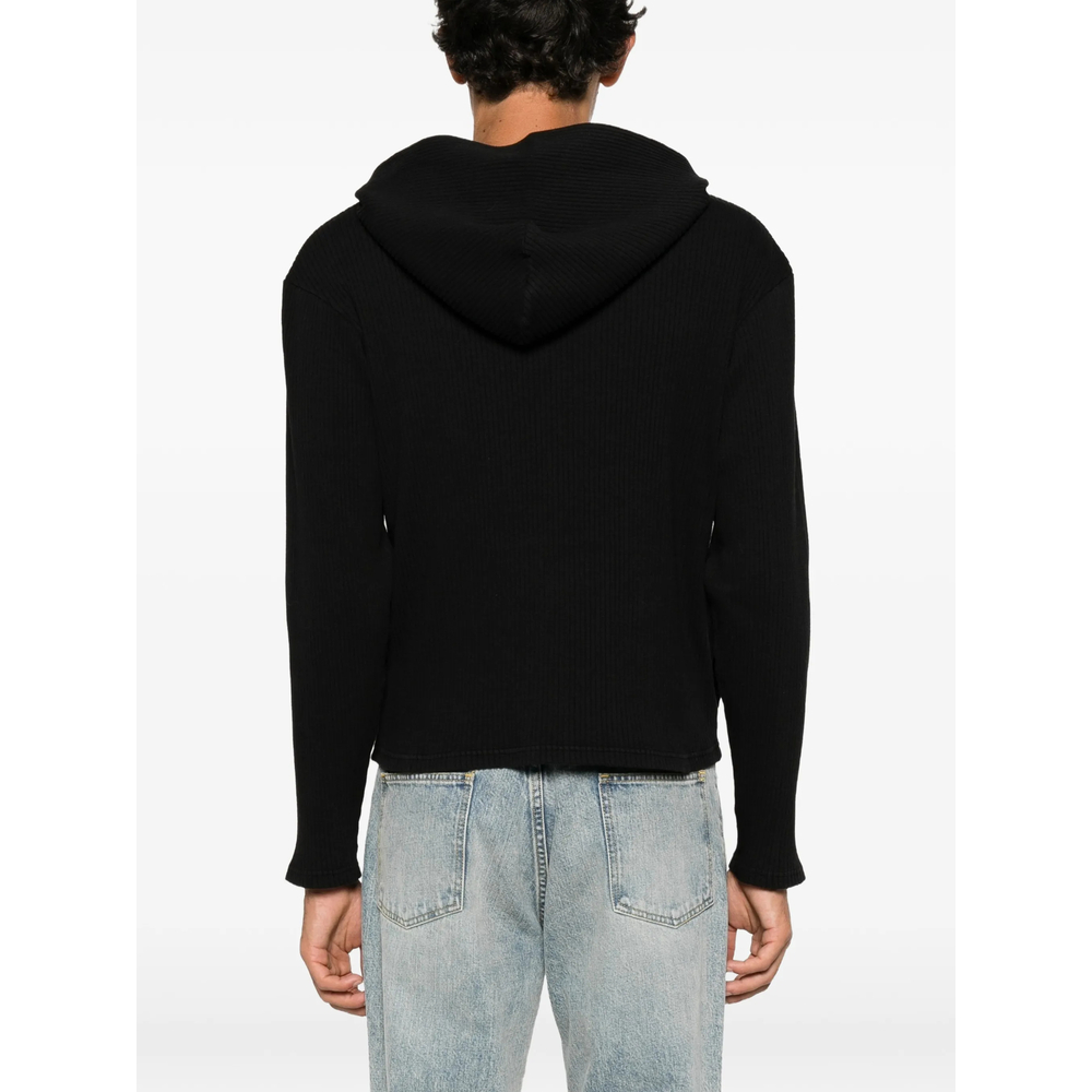 Ribbed-Knit Zip-Up Hoodie
