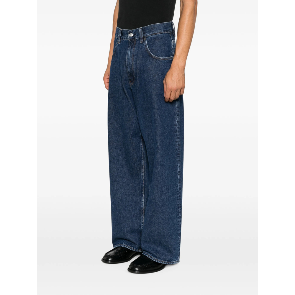 Super Wide Logo-Patch Jeans