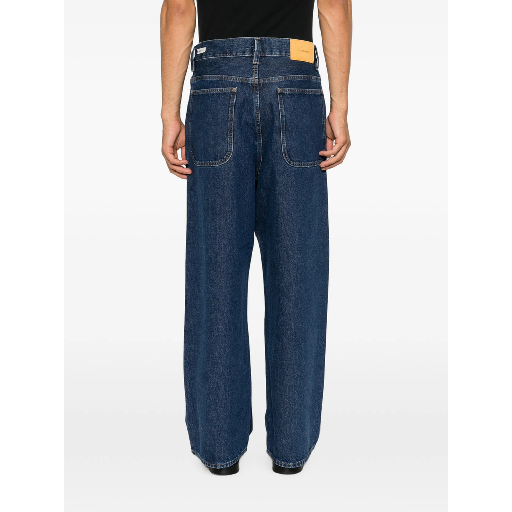 Super Wide Logo-Patch Jeans