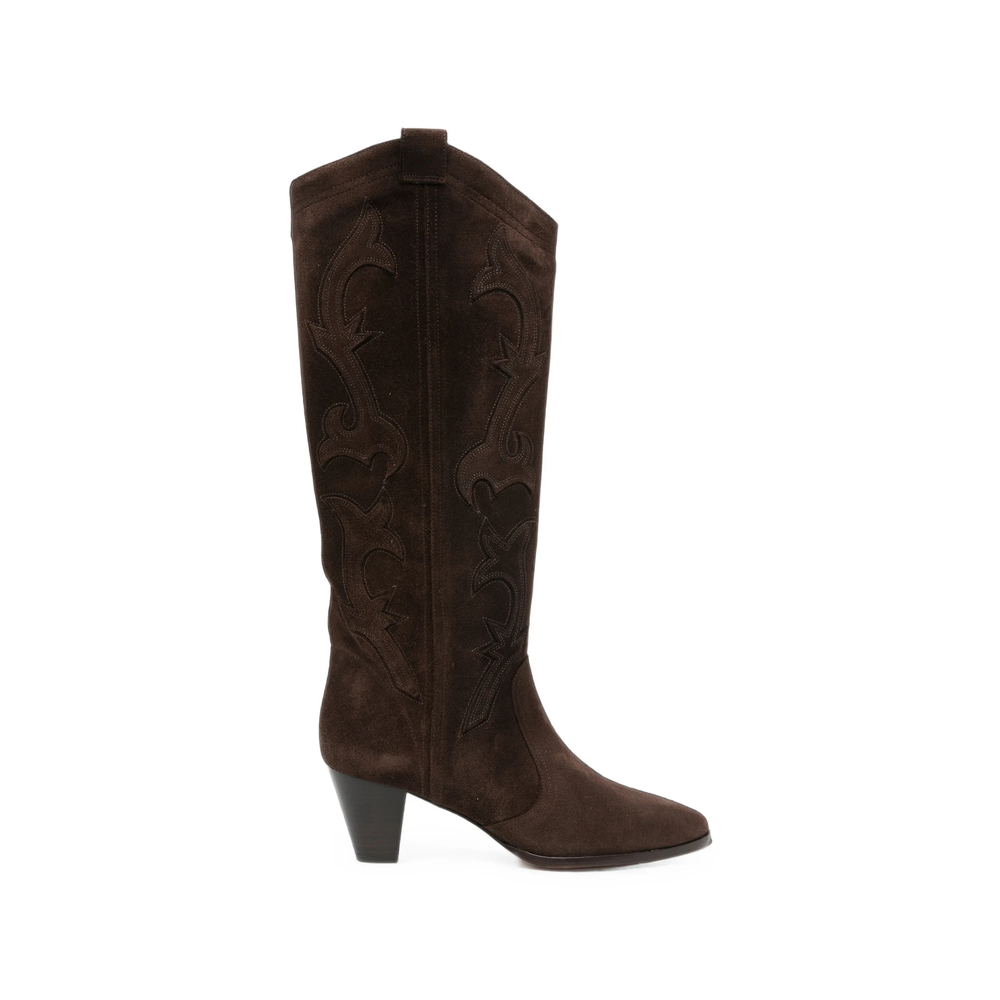 Ba & sh Embroidered Suede Boots