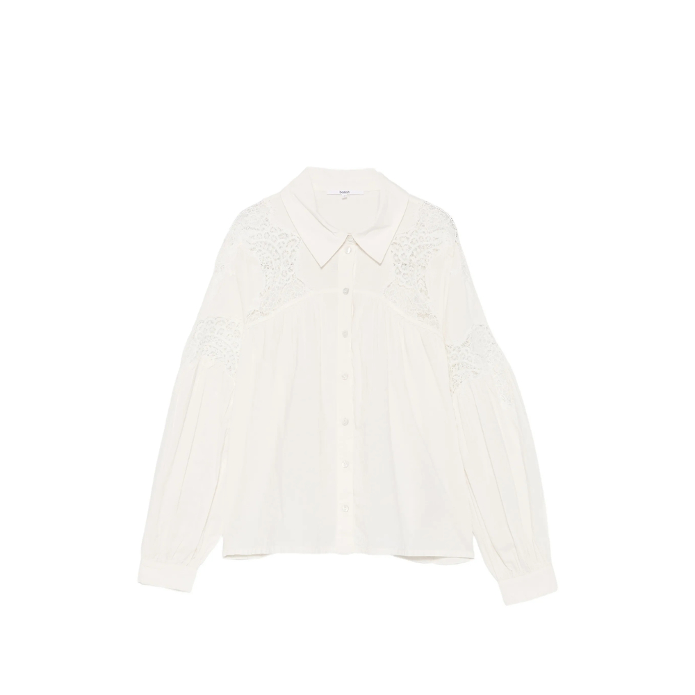 Ba & sh Roseannie Lace-panelled Ruffled Blouse