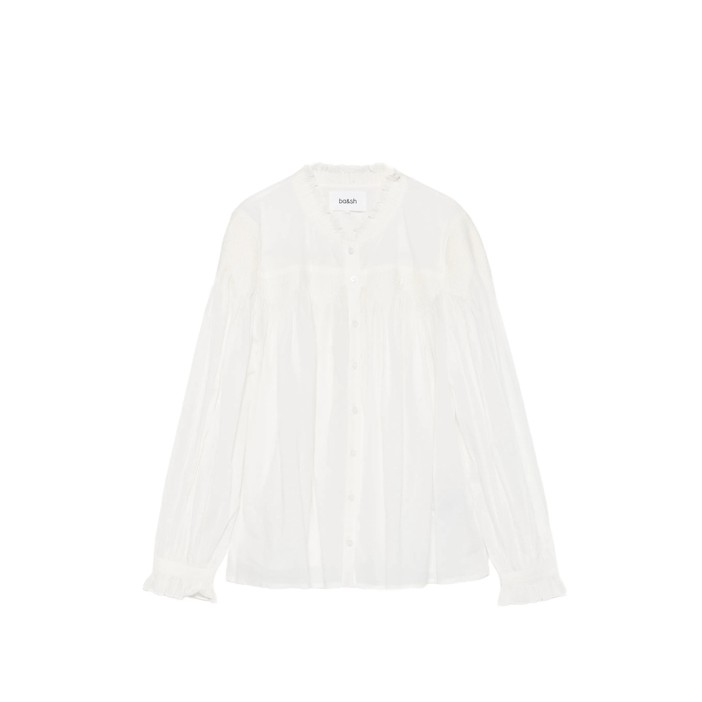 Ba & sh Tonia Smocked Ruffled Blouse