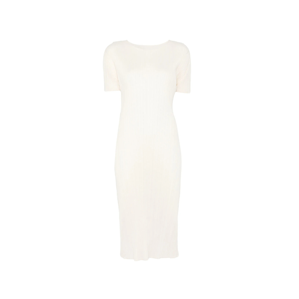 Pleats Please Issey Miyake Pleated Short-sleeve Dress