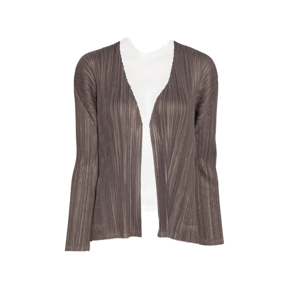 Pleats Please Issey Miyake Pleated Long-sleeve Cardigan