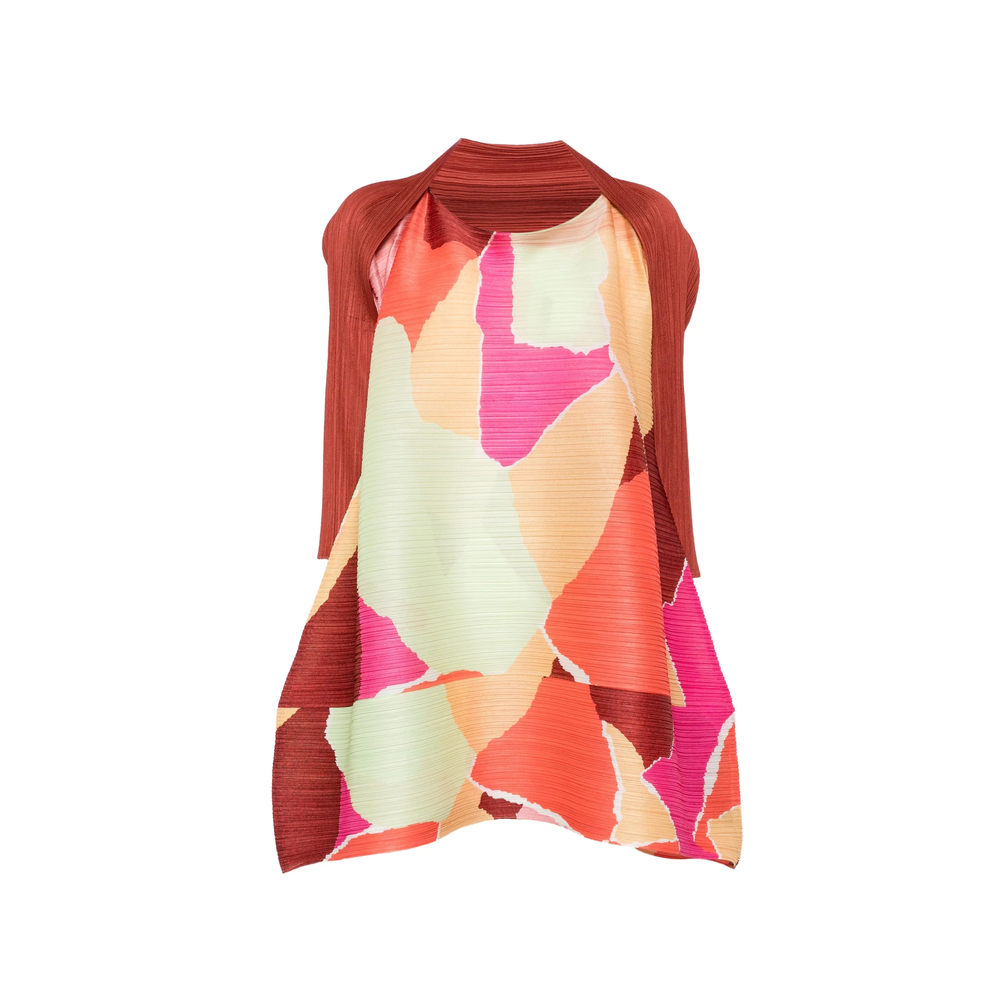Pleats Please Issey Miyake Abstract-print Pleated Dress