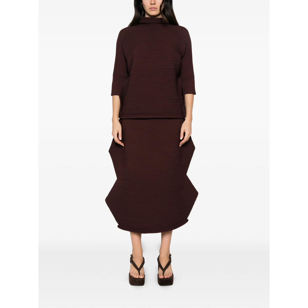 Issey Miyake Pleated High-Neck Top