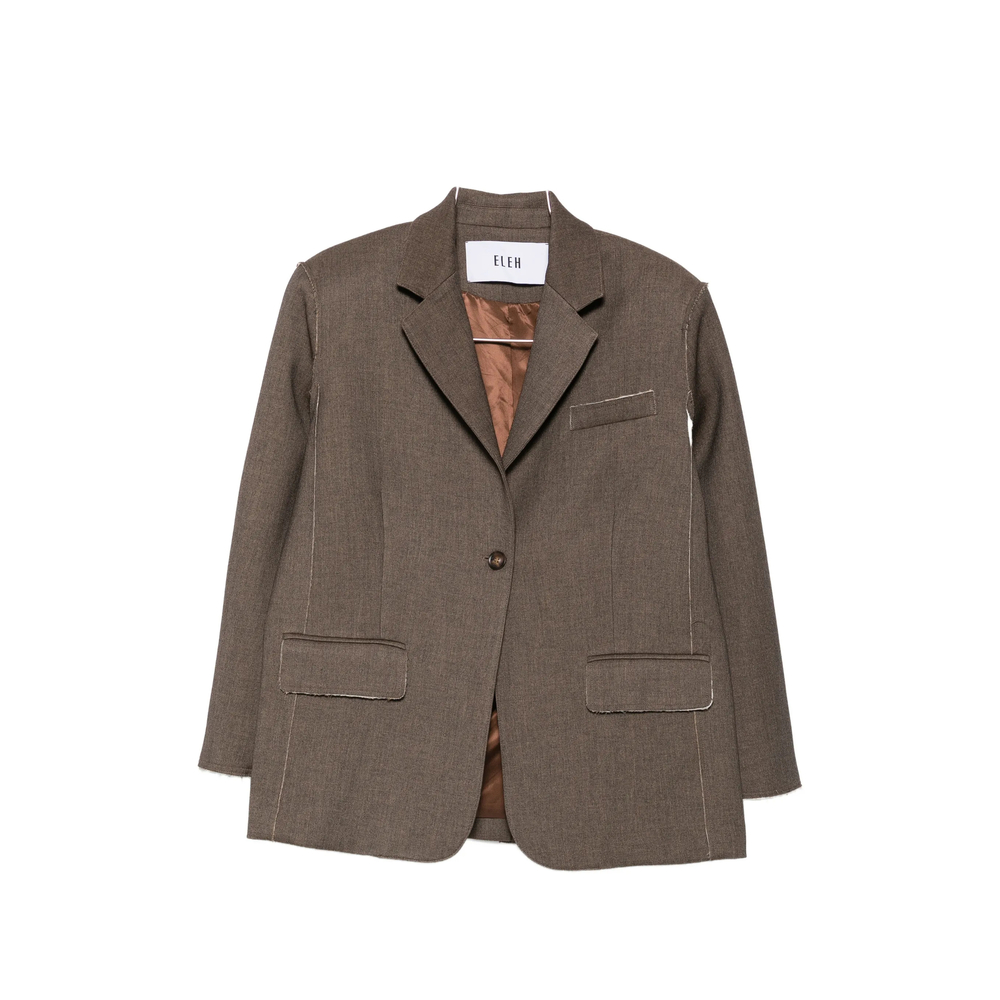 Eleh Single-breasted Blazer In Brown